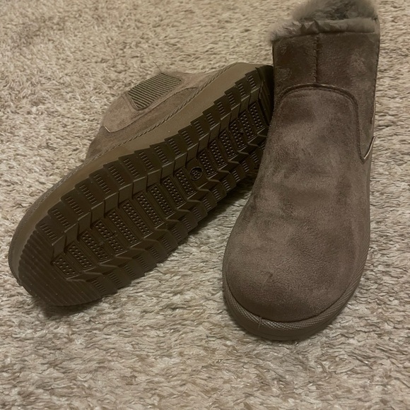 Brown Suede Slip-On Ankle Boots - Picture 2 of 3